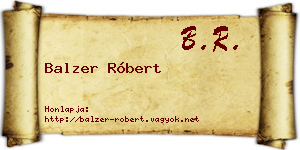 Balzer Róbert névjegykártya